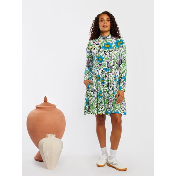 Roberto Lugo Women’s Pigeon Print Dress, Sizes S-2XL