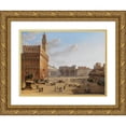 thumbnail image 1 of Roberto Roberti 24x19 Gold Ornate Framed and Double Matted Museum Art Print Titled - Piazza Della Signoria, Florence (1822), 1 of 4
