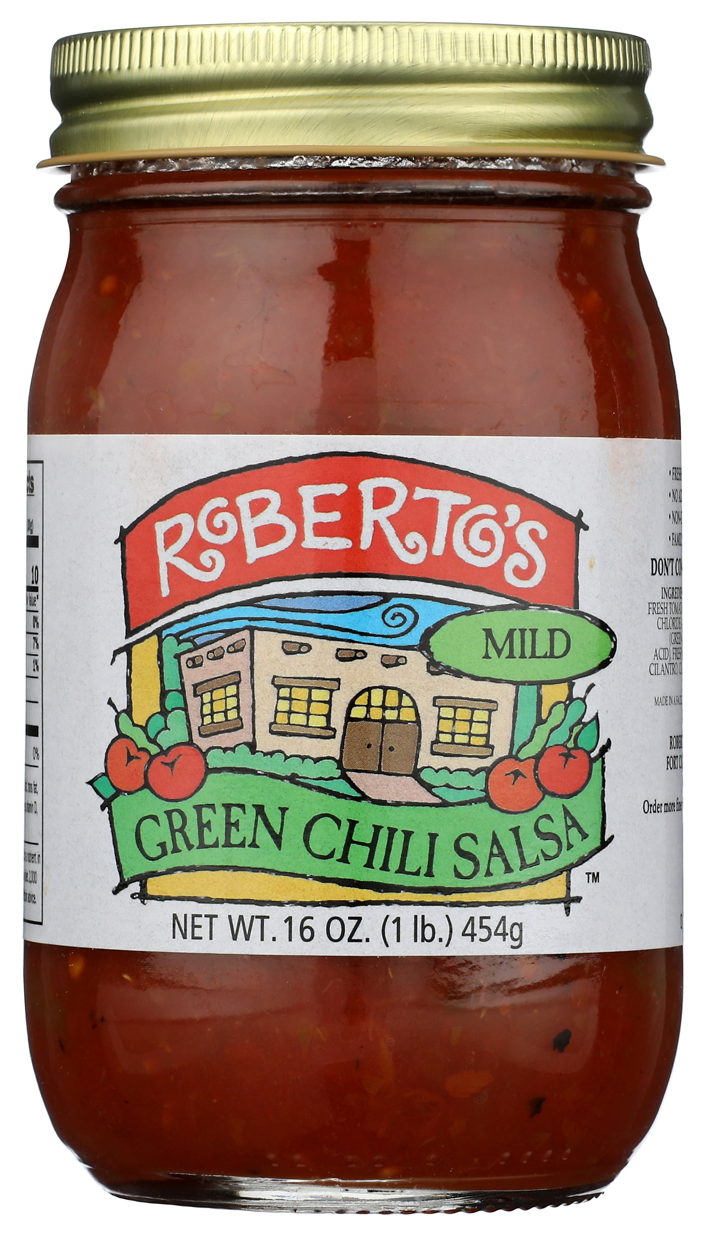 Roberto's Mild Green Chili Salsa, 16 oz, Fresh Ingredients