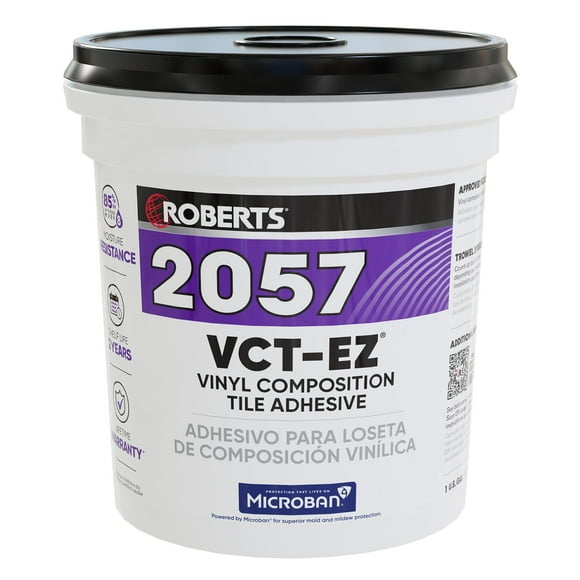 Roberts Vinyl Composition Tile Adhesive 2057 - For VCT Installation - 1 Gal, Clear