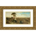 thumbnail image 1 of Roberts, David 32x18 Gold Ornate Wood Framed with Double Matting Museum Art Print Titled - Rome - Sunset From The Convent of San Onofrio, 1 of 4