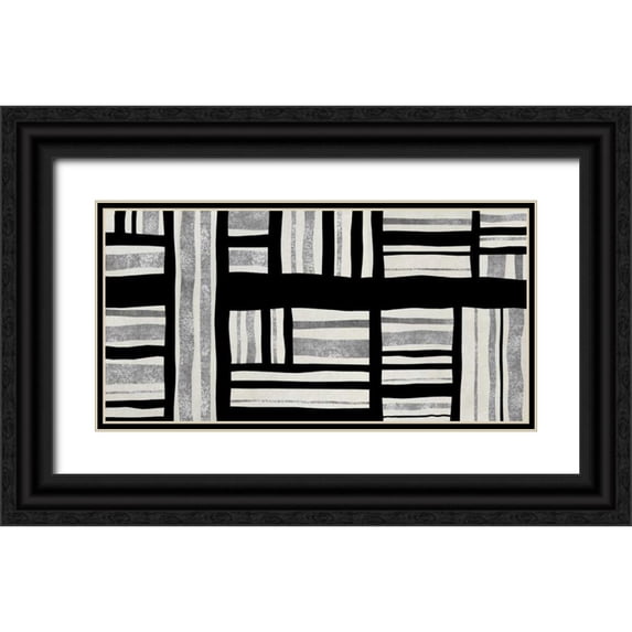 Roberts, Ellie 14x9 Black Ornate Wood Framed with Double Matting Museum Art Print Titled - Intersect - Silver