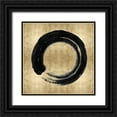 thumbnail image 1 of Roberts, Ellie 26x26 Black Ornate Wood Framed with Double Matting Museum Art Print Titled - Black Zen Circle on Gold I, 1 of 4