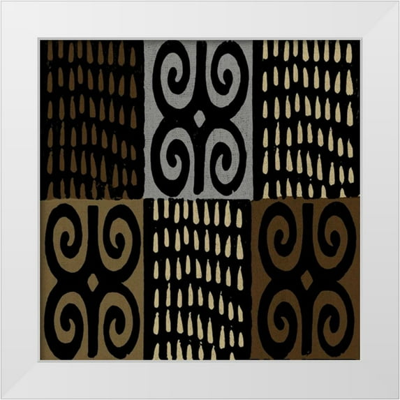 Roberts, Ellie 26x26 White Modern Wood Framed Museum Art Print Titled - Mudcloth V