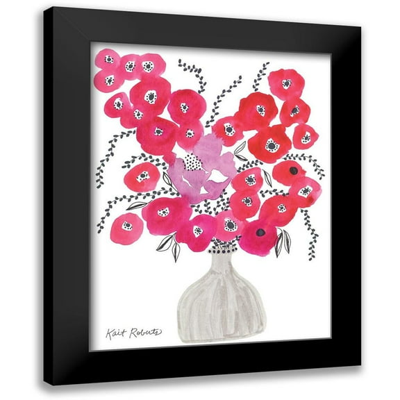 Roberts, Kait 12x14 Black Modern Framed Museum Art Print Titled - Vanity Blooms Caught My Eye