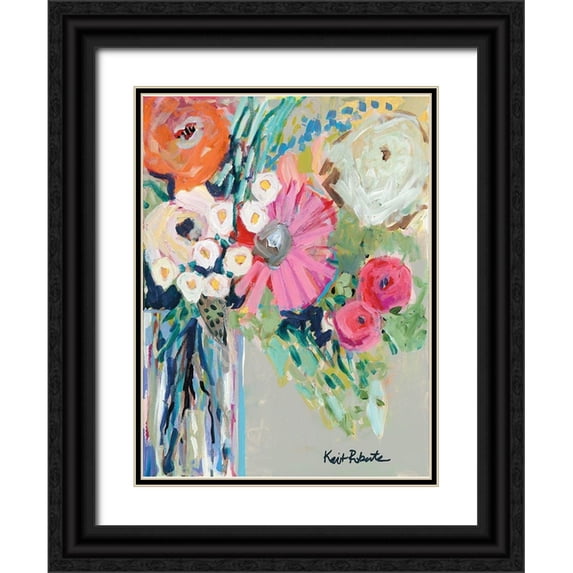 Roberts, Kait 12x14 Black Ornate Wood Framed with Double Matting Museum Art Print Titled - From Mrs. Hazels Garden