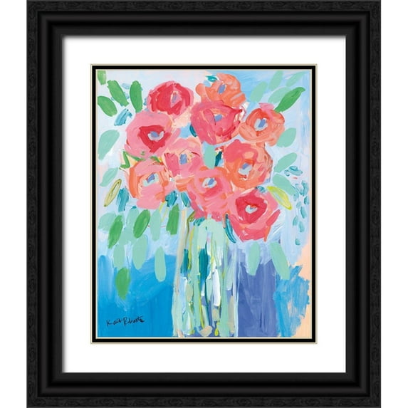 Roberts, Kait 12x14 Black Ornate Wood Framed with Double Matting Museum Art Print Titled - Hugs and Kisses