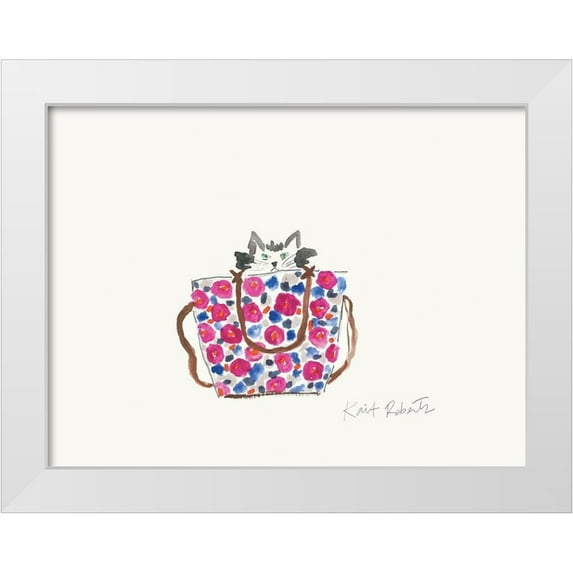 Roberts, Kait 14x12 White Modern Wood Framed Museum Art Print Titled - Sophie the Kitten