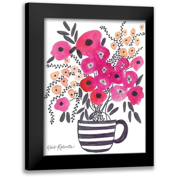Roberts, Kait 15x18 Black Modern Framed Museum Art Print Titled - Morning Cup of Blooms