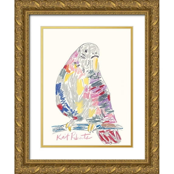 Roberts, Kait 15x18 Gold Ornate Wood Framed with Double Matting Museum Art Print Titled - Jimmy the Bird