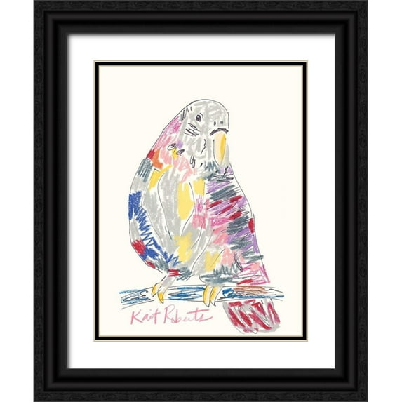 Roberts, Kait 19x24 Black Ornate Wood Framed with Double Matting Museum Art Print Titled - Jimmy the Bird