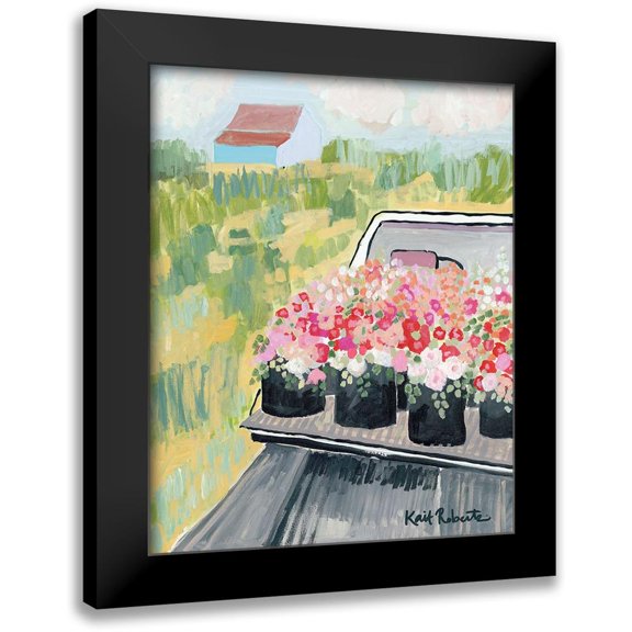 Roberts, Kait 20x24 Black Modern Framed Museum Art Print Titled - The Fun Begins Where the Pavement Ends