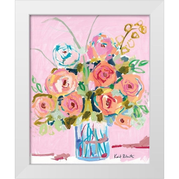 Roberts, Kait 20x24 White Modern Wood Framed Museum Art Print Titled - Dreaming in Ballet Slipper Pink
