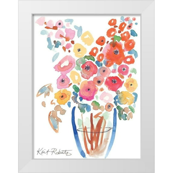 Roberts, Kait 25x32 White Modern Wood Framed Museum Art Print Titled - Bundle of Summer Color