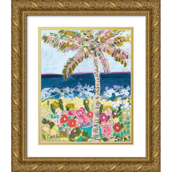 Roberts, Kait 26x31 Gold Ornate Wood Framed with Double Matting Museum Art Print Titled - T is for Tropics