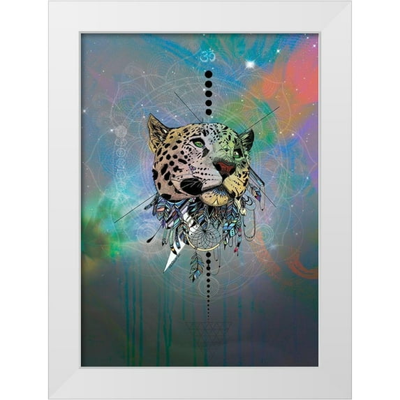 Roberts, Karin 14x18 White Modern Wood Framed Museum Art Print Titled - Cosmic Leopard