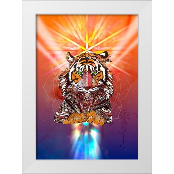 Roberts, Karin 18x24 White Modern Wood Framed Museum Art Print Titled - Cosmic Tiger