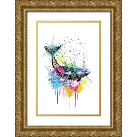 Roberts, Karin 23x32 Gold Ornate Wood Framed with Double Matting Museum Art Print Titled - Whale