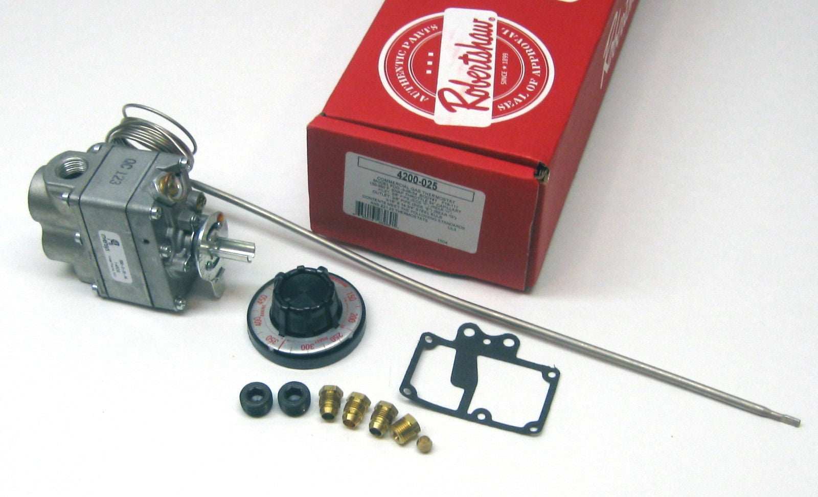 Robertshaw Gas Thermostat, 3/8 in Pipe,150 to 550 F 4200-025