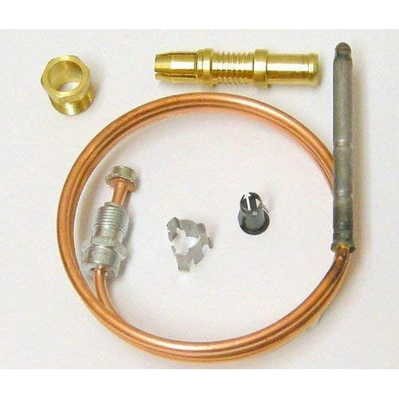 Thermocouple, LP/NG, 18 to 30 mV, 48 in L., Snap-Fit, Tinnerman Clip