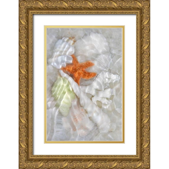 Robertson, Leda 13x18 Gold Ornate Wood Framed with Double Matting Museum Art Print Titled - Underwater Light Waves I