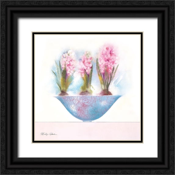 Robertson, Marilyn 26x26 Black Ornate Wood Framed with Double Matting Museum Art Print Titled - Hyacinths