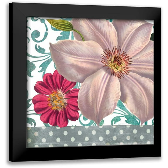 Robertson, Walter 12x12 Black Modern Framed Museum Art Print Titled - Pink Dahlia