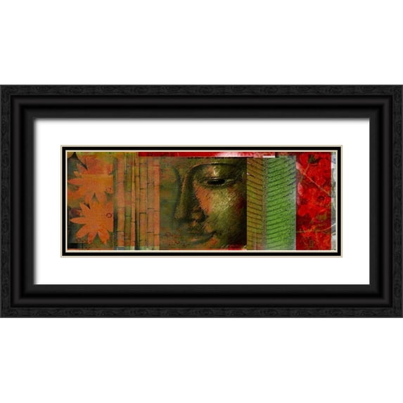 Robertson, Walter 18x9 Black Ornate Wood Framed with Double Matting Museum Art Print Titled - Buddha Story