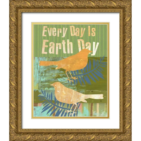Robertson, Walter 20x24 Gold Ornate Wood Framed with Double Matting Museum Art Print Titled - Earth Day