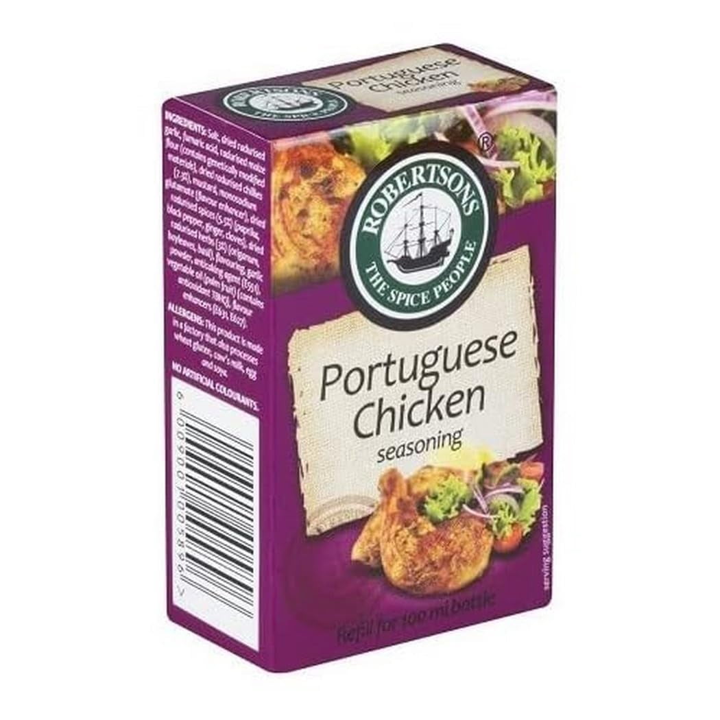 Robertsons Portuguese Chicken Seasoning – 75g Peri-Peri, Lemon & Garlic Spice Blend, Imported From South Africa
