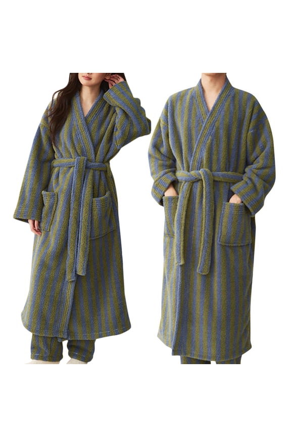 Robes for Couples Soft Terry Cloth Bath Robe Comfy Fleece Flannel Spa Bathrobe Night-Robe Valentines Day Gifts for Women Men for Boyfriend Husband, Green, L