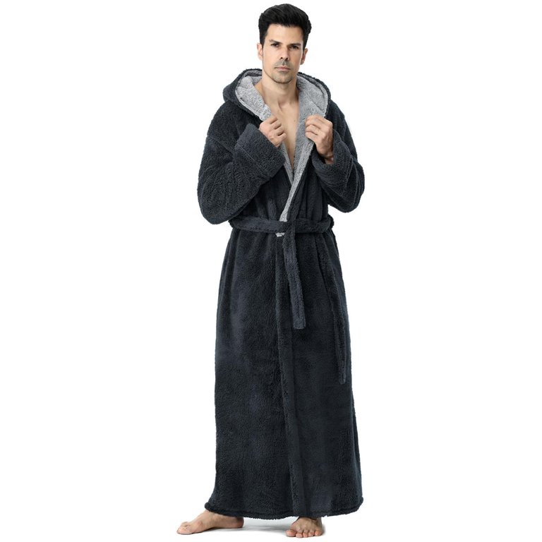 Robes for Men LOFIR Long Mens Robes Warm Soft Plush Mens Robe