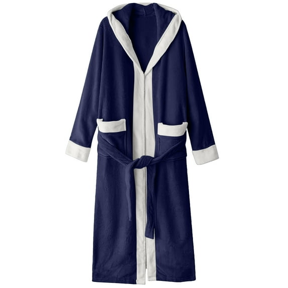 Viikei Robes for Men,Viikei Mens Robes,Warm Soft Plush Mens Robe with Hood,Plus Size Plus Thick Robe for Men with Side Pocket and Belt,Bathrobes for Men Gifts