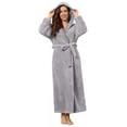 thumbnail image 1 of Robes for Women, LOFIR Full-Length Womens Robes, Soft Fleece Hooded Womens Bathrobes, Plush Long Bath Robe with Side Pocket, Winter Warm Pajamas Gift for Women (L, Light Grey), 1 of 9