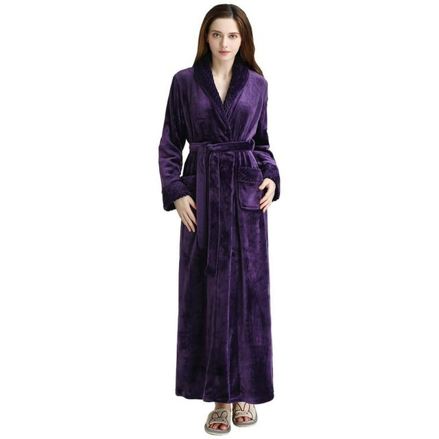 Robes for Women, LOFIR Long Womens Robes, Soft Fluffy Fleece Bath Robe