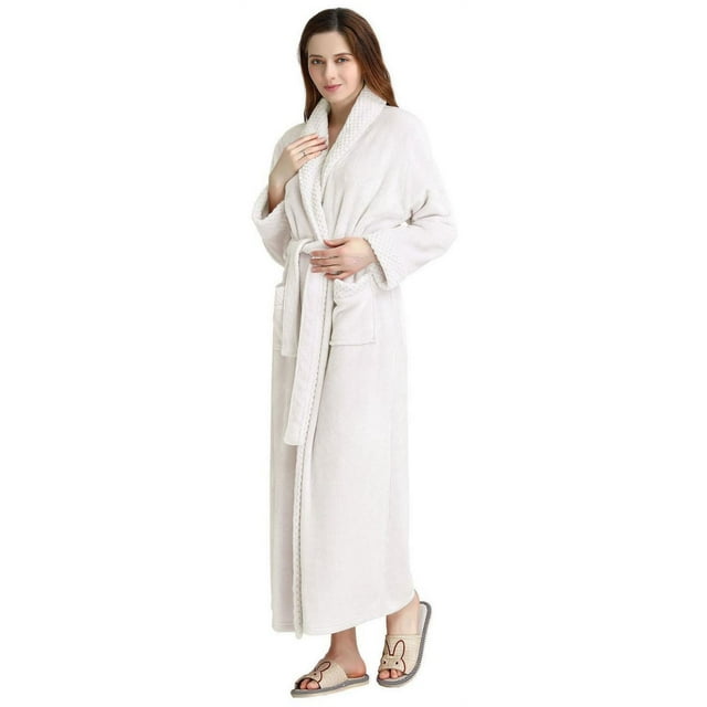 Robes for Women, LOFIR Long Womens Robes, Soft Fluffy Fleece Bath Robe