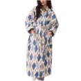 thumbnail image 1 of Robes for Women Long Fleece Pajama Floral Print Nightgown Long Sleeved Fleece for Warmth in Winter Loungewear Casual Pajamas Long Bathrobe Home Wear with Pockets, 1 of 4