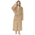 thumbnail image 1 of Robes for Men Big and Tall S-5XL Fleece Sherpa Bathrobes with Hoodie Pockets and Belt Plus Size Solid Long Sleeve Warm Loungewear Robe on Clearance, 1 of 5