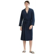 Robes for Men, PUTUO Mens Robe, Cotton Lightweight Soft Spa Nightgowns Pajamas for Men with Pockets, Blue