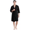 thumbnail image 1 of Robes for Men, PUTUO Mens Robe, Lightweight Soft Spa Nightgowns Pajamas for Men with Pockets, Black, 1 of 7