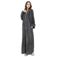 thumbnail image 1 of Robes for Women, LOFIR Long Womens Robes, Cozy Soft Fluffy Fleece Front Zipper Robe, Warm Plush Winter Bathrobe with Side Pockets, Gray, XL, 1 of 7