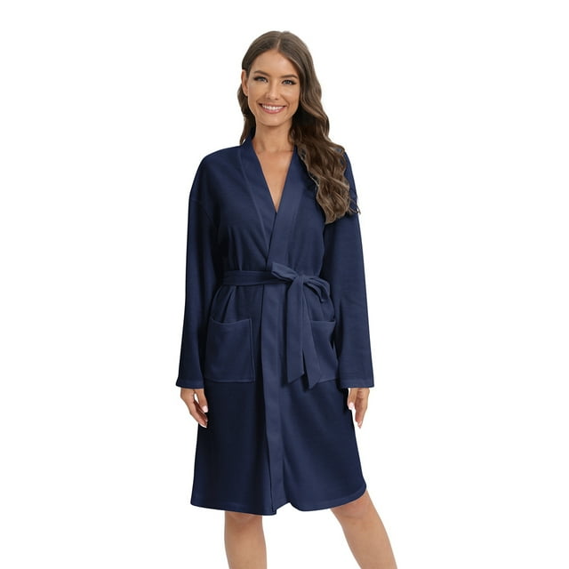 Robes for Women Lightweight Bathrobe KneeLength Spa Robe Short Summer Bathrobes for Women