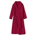 thumbnail image 1 of Robes for Women Men, Knee Length Plush Bathrobe Fleece Soft Long Sleeve Button Sleep Robe Cozy Sleepwear M-XL, 1 of 2