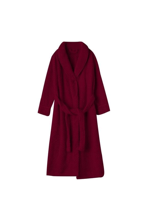 Robes for Women Men, Knee Length Plush Bathrobe Fleece Soft Long Sleeve Button Sleep Robe Cozy Sleepwear M-XL