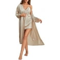 thumbnail image 1 of Robes for Women, PUTUO 2PC Silk Robes for Women, Luxurious Satin Pajamas for Women Soft Cozy Cami Nightwear Set, Bridesmaid Nightgowns for Women, 1 of 6