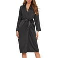 thumbnail image 1 of Robes for Women, PUTUO Silk Robes for Women, Bridesmaid Wedding Kimonos Robes Soft Lightweight Spa Satin Homewear with Waist Belt, 1 of 5