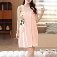 thumbnail image 1 of Robes for Women Sleeveless Knee Length Bathrobe with Pocket Loungewear Soft Sleepwear Casual Ladies Nightgowns, 1 of 5