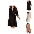 thumbnail image 1 of Robes for Women Summer Satin Lace 3/4 Sleeve Kimono Robes Bride Bridesmaid Wedding Party Robe Sleepwear, 1 of 6