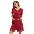 thumbnail image 1 of Robes for Women: Syphoria Zip Up Front Summer Knee Length Robes, Short Sleeves Lightweight Housecoat with Pockets, 1 of 5