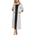 thumbnail image 1 of Robes for Women: Syphoria Zip Up Front Summer Robe for Women, 3/4 Sleeves Lightweight Housecoat with Pockets, 1 of 6